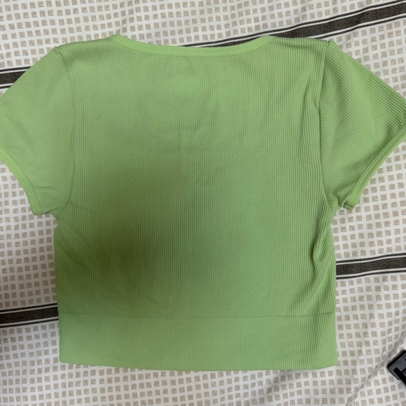 Wild Fable Green Ribbed Crop Top - Picture 2 of 7